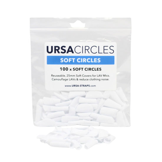 Picture of URSA Soft Circles: Reusable Soft Covers That Provide a Shield Against the Wind and Camouflage for Lavalier Mics. (100x Soft Circles, White)