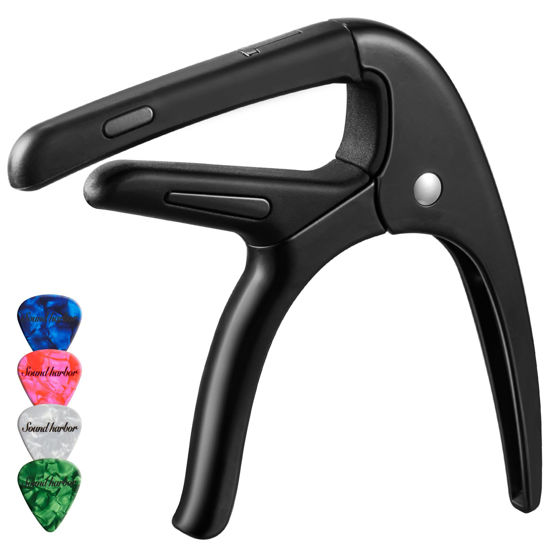 Picture of Guitar Capo for Acoustic and Electric Guitars with 4 Picks for Free,Black