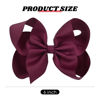 Picture of DEEKA 2 PCS 6" Big Hand-made Grosgrain Ribbon Solid Color Hair Bows Alligator Clips Hair Accessories for Little Teen Toddler Girls Kids Set of 2 -Burgundy
