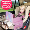 Picture of MENZOKE Kids Travel Tray, Car Seat Table Tray for Kids, Kids Car Tray with Educational Drawing Board，Tablet Holder & Cooler Cup Holder，Travel Table for Kids Gifts in Car, Airplane, Multicoloured
