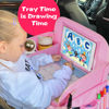 Picture of MENZOKE Kids Travel Tray, Car Seat Table Tray for Kids, Kids Car Tray with Educational Drawing Board，Tablet Holder & Cooler Cup Holder，Travel Table for Kids Gifts in Car, Airplane, Multicoloured