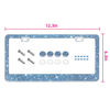 Picture of Bling Rhinestone License Plate Frame for Women 2PC, Sparkly License Plate Frames| Stainless Steel Frames & Over 1200 pcs Finest 14 Facets Glass Crystals Premium Diamond (Light Blue)