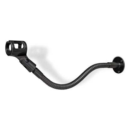 Picture of Microphone Stand - 19-INCH Heavy-Duty Flexible Gooseneck Desktop Mic Stands Holder with Flange Mount Base for Lectern Podium Podcast Meetings Lectures Streaming Gaming Studio