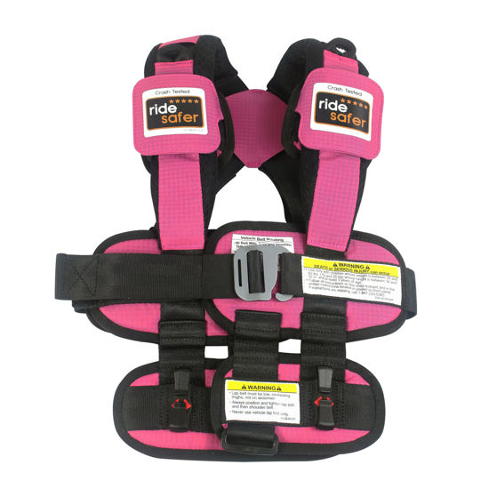Picture of RideSafer - Large Pink, Lightweight, Compact, Portable Car Seat - Perfect for Travel and Everyday Child Safety