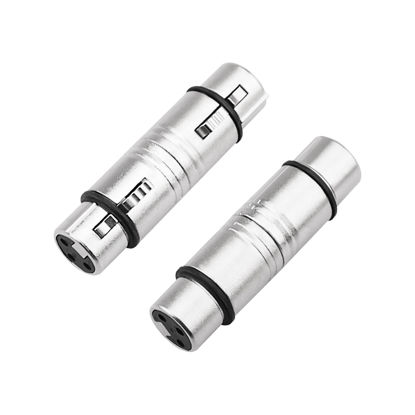 Picture of FNKTQL XLR Female to Female, 3 Pin XLR Female to 3 Pin XLR Female Gender Changer Connector Compatible with Microphone,Stereo,Mixerr-2 Pack