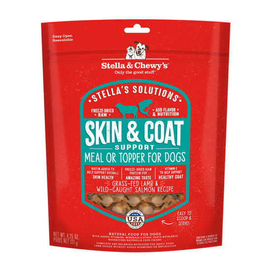 Picture of Stella & Chewy's - Stella’s Solutions Skin & Coat Boost - Grass-Fed Lamb & Wild-Caught Salmon Dinner Morsels - Freeze-Dried Raw, Protein Rich, Grain Free Dog Food - 4.25 oz Bag