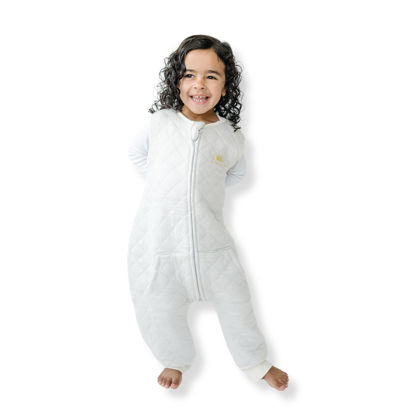 Picture of Tealbee Dreamsuit: Toddler Sleep Sack with Feet 2T 3T - 1.2 TOG All Season Baby Wearable Blanket for Walkers - Rayon made from Bamboo, Organic Cotton Sleep Bag - Sunshine