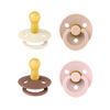 Picture of BIBS Colour Soother 4-Pack, BPA Free Dummy Pacifier, Round Nipple. Natural Rubber Latex, Made in Denmark, Size 1 (0-6 Months), Vanilla Mix