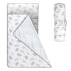 Picture of Moonsea Nap Mat for Toddlers Elephant with Pillow Blanket, Lightweight Perfect for Kids Preschool, Daycare, Travel Sleeping Bag Boys Girls, 21" x 50" Fit on a Standard Cot