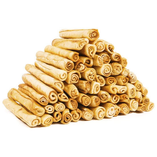 Picture of MON2SUN Dog Rawhide Rolls Twist Sticks 6.5 Inch Dog Chew Treats Chicken Flavor 60 Count for Puppy and Small Dogs
