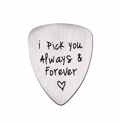 Picture of Gifts for Him Men, Unique Birthday Gift for Musician Husband Boyfriend Fiance Guitar Pick Jewelry Wedding Valentines Father's Day Christmas Gifts