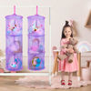 Picture of Basumee Stuffed Animals Net or Hammock 2 Pcs Stuffed Animals Storage Toy Net Hammock for Stuffed Animals Organizer Mesh Hammock Kids Girls Room Decor, Purple, 3 Tiers