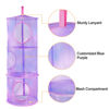 Picture of Basumee Stuffed Animals Net or Hammock 2 Pcs Stuffed Animals Storage Toy Net Hammock for Stuffed Animals Organizer Mesh Hammock Kids Girls Room Decor, Purple, 3 Tiers