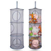 Picture of Basumee Stuffed Animals Net or Hammock 2 Pcs Stuffed Animals Storage Toy Net Hammock for Stuffed Animals Organizer Mesh Hammock Kids Girls Room Decor, Gray, 3 Tiers