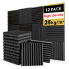 Picture of FONESO Acoustic Panels, High Density Soundproof Foam Panels for Walls, Sound Absorbing Panels, Acoustic Foam Panels Fire Resistant for Studio Recording (Black, 1"x12"x12" 12Pack)