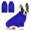 Picture of cyeollo Dog Sweater Pullover Turtleneck for Dogs, Classic Knitwear Fall Winter Cold Weather Dog Clothes Warm Pet Apparel Small Medium Large Dog Sweaters, Royal Blue L