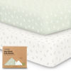 Picture of 2-Pack Crib Sheets for Boys, Girls - Viscose Derived from Bamboo Fitted Crib Sheet, Baby Crib Sheets Neutral, Crib Mattress Sheet, Toddler Bed Sheets, Baby Sheets for Crib Fitted Sheets (Herb)