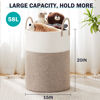 Picture of YOUDENOVA Woven Rope Laundry Hamper Basket, 58L Tall Laundry Basket, Baby Nursery Hamper for Blanket Storage, Clothes Hamper for Laundry in Bedroom-Large-Brown
