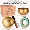 Picture of Relaehih 2-Pack Tibetan Singing Bowls Set - 100% Handmade in Nepal, Sound Bowl Meditation Set for Yoga, Chakra Healing, Meditation Gifts, Unique Gifts for Women (Blue, 3.15 + 4 inch)