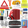Picture of CYECTTR Car Roadside Emergency Kit,Auto Vehicle Truck Safety Emergency Road Side Assistance Kits with Jumper Cables,Safety Hammer,Reflective Warning Triangle,Tire Pressure Gauge,Tow Rope,etc