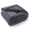 Picture of Waterproof Pet Blanket, Liquid Pee Proof Dog Blanket for Sofa Bed Couch, Reversible Sherpa Fleece Furniture Protector Cover for Small Medium Large Dogs Cats, Dark Gray King Size（100" x 85"）