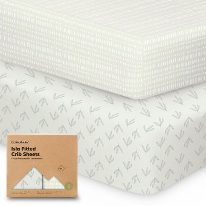 Picture of 2-Pack Crib Sheets for Boys, Girls - Viscose Derived from Bamboo Fitted Crib Sheet, Baby Crib Sheets Neutral, Crib Mattress Sheet, Toddler Bed Sheets, Baby Sheets for Crib Fitted Sheets (Fleur)