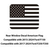 Picture of Zxiaochun Rear Middle Window American Flag Decal for Ford F150 F250 F350 2015-2019 2020 2021 2022 2023 2024 Back Center Sliding Window Glass USA Flag Vinyl Sticker Exterior Accessories(Matte Black)