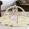 Picture of 5-in-1 Thick & Plush Baby Play Gym, Baby Play Mats for Floor, Tummy Time Mat with 6 Toys, Cat Bed, Dog Bed, Convertible Stage-Based Developmental from Baby to Toddler, Ball Pit, Pet Cushion, Cream