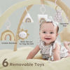Picture of 5-in-1 Thick & Plush Baby Play Gym, Baby Play Mats for Floor, Tummy Time Mat with 6 Toys, Cat Bed, Dog Bed, Convertible Stage-Based Developmental from Baby to Toddler, Ball Pit, Pet Cushion, Cream