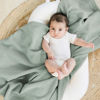 Picture of Konssy 2 Pack Muslin Swaddle Blankets for Baby Boys Girls, Receiving Blanket Large 47 x 47 inches, Soft Breathable Muslin Baby Blanket for Unisex Newborn(Green, Cream)