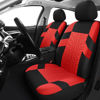 Picture of VarCozy Car Seat Covers Full Set, Front Seat Covers and Split Rear Bench Seat Covers for Car, Universal Cloth Seat Covers for SUV, Sedan, Van, Automotive Interior Covers, Airbag Compatible, Black&Red