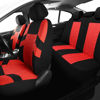 Picture of VarCozy Car Seat Covers Full Set, Front Seat Covers and Split Rear Bench Seat Covers for Car, Universal Cloth Seat Covers for SUV, Sedan, Van, Automotive Interior Covers, Airbag Compatible, Black&Red