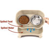 Picture of Neater Feeder - Express Model w/Slow Feed Bowl - Mess-Proof Dog Bowls (Small, Almond) Made in USA - Elevated, No Spill, Non-Tip, Non-Slip, Raised Stainless Steel Food/Water Pet Bowls Aid Digestion
