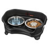 Picture of Neater Feeder - Express Model w/Slow Feed Bowl - Mess-Proof Dog Bowls (Small, Black) Made in USA - Elevated, No Spill, Non-Tip, Non-Slip, Raised Stainless Steel Food/Water Pet Bowls Aid Digestion