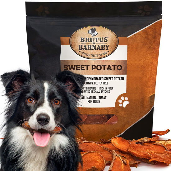 Picture of Sweet Potato Slices For Dogs - Single Ingredient Grain Free Dog Treats, Best High Anti-Oxidant Healthy 100% Natural Thick Cut Dried Sweet Potato Dog Treats With No Added Preservatives (14oz)