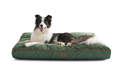 Picture of Bedsure Waterproof Dog Beds for Extra Large Dogs - 4 inch Thick Up to 100lbs XL Dog Bed with Removable Washable Cover, Pet Bed Mat Pillows, Dark Green