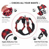 Picture of PoyPet No Pull Dog Harness, [Release at Neck] Reflective Adjustable No Choke Pet Vest with Front & Back 2 Leash Attachments, Soft Control Training Handle, Plaid(Checkered Red, XS)