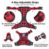 Picture of PoyPet No Pull Dog Harness, [Release at Neck] Reflective Adjustable No Choke Pet Vest with Front & Back 2 Leash Attachments, Soft Control Training Handle, Plaid(Checkered Red, XS)
