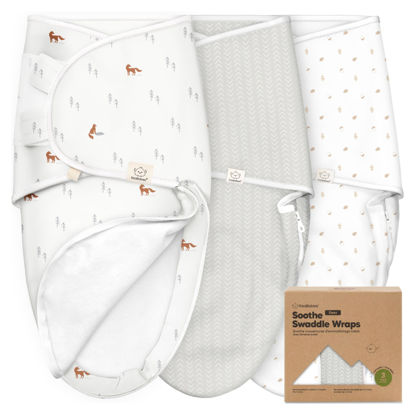 Picture of Baby Swaddle Sleep Sacks with Zipper - 3-Pack Newborn Swaddle Sack, Baby Swaddles Sleep Sack 0-3 Months, Wearable Blanket Baby, Baby Swaddle Blanket Wrap, Swaddle Sack, Easy Change Swaddle (Forest)