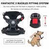 Picture of PoyPet No Pull Dog Harness, No Choke Front Clip Dog Reflective Harness, Adjustable Soft Padded Pet Vest with Easy Control Handle for Small to Large Dogs(Black,L)