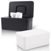 Picture of 2 Pack LEQXGO Baby Wipes Dispenser, Wipes Dispenser Baby Wipes Case, Baby Wipe Holder for Fresh Wipes, Non-Slip Wipes Case, Wipe Container with Sealing Design Lid (Black and White)