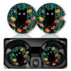Picture of Car Coasters for Cup Holders，Car Cup Holder Coasters, 2 Pack Cup Holder Coasters for Car, Anti Slip Rubber Car Cup Mat with A Finger Notch, Cute Car Interior Accessories for Women2.75"Flower Balck Cat