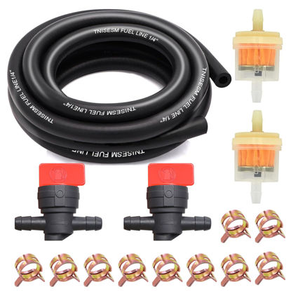 Picture of Tnisesm 1/4 Gas Fuel Line Hose with Clamps Valve & Filters Kit