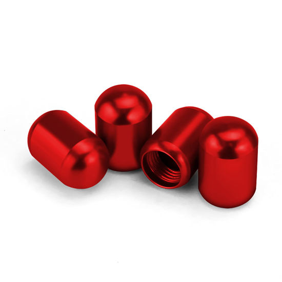 Picture of JUSTTOP 4PCS Car Tire Valve Stem Caps, Air Caps Cover, Universal for Cars, SUVs, Bike, Trucks and Motorcycles, Car Wheel & Tire Exterior Accessories-Red