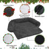 Picture of GGIB Calming Dog Bed Christmas Throw Blanket Fluffy Plush Dog Mat Furniture Protector Decoration Holiday Throw for Sofa Couch Cover Large Medium Small Dogs Cats (Extra Large, Dark Grey)