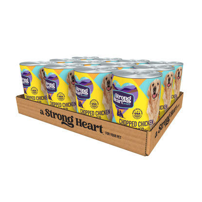 Picture of A Strong Heart Wet Dog Food, Chopped Chicken Dinner - 13.2 oz Cans (Pack of 12), Made in The USA with Real Chicken