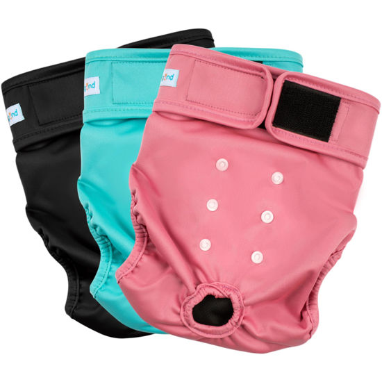 Picture of Paw Legend Washable Reusable Female Dog Period Diapers for Heat Doggie Puppy Diapers for Female Dogs (3 Pack,Medium)