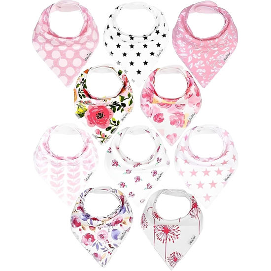 Picture of KiddyStar Baby Bibs for Boys & Girls - Organic Cotton Bibs, Bandana Bibs, Drool Bibs, Teething Bibs, Toddler Bibs - Gift