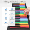 Picture of POGOLAB 49 Key Roll Up Keyboard Piano, Portable Digital Electric Foldable Piano Keyboard, Rechargeable, 8 Tones, 6 Educational Demo Songs, for Beginners Gift (Rainbow)