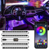 Picture of LivTee Smart RGB LED Interior Lights, 2 Lines Design with USB Port, App Control, Music Mode and DIY Mode, Car Accessories Gifts for Women Men